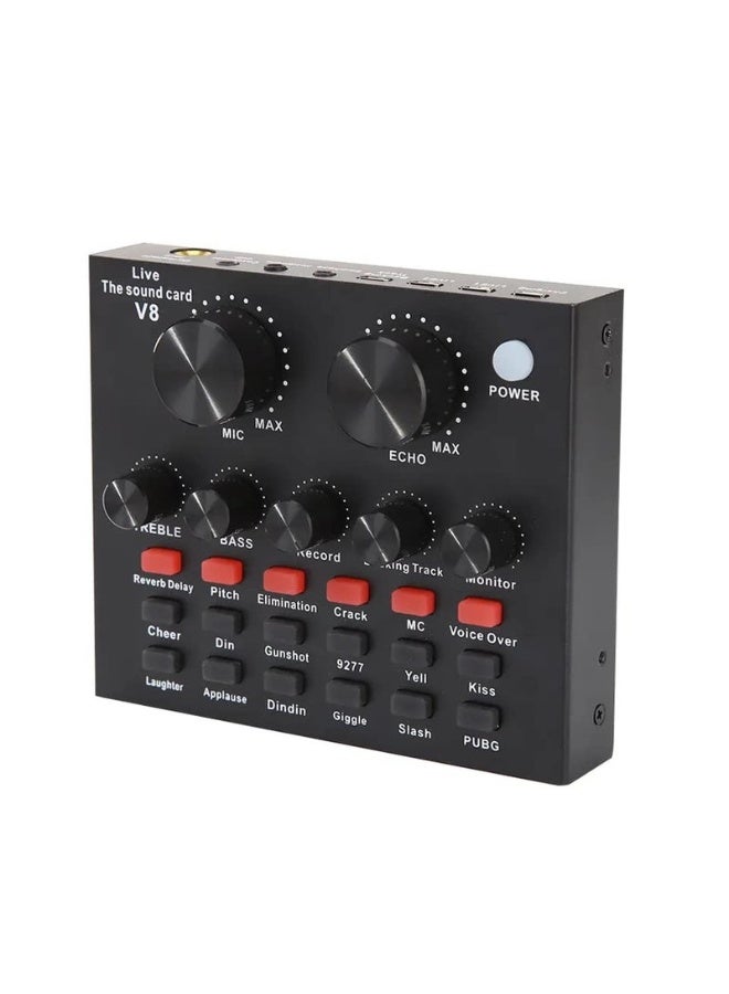 V8 Sound Card, Sound Effects Board for Podcast Equipment Bundle, Sound Board for Streaming Alog with Voice Changer Podcast - Image 1